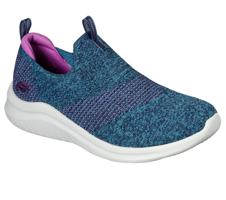 Skechers Ultra Flex 2.0 - Pretty Dazzling - Womens Slip On Shoes Navy/Purple [AU-ZC9139]